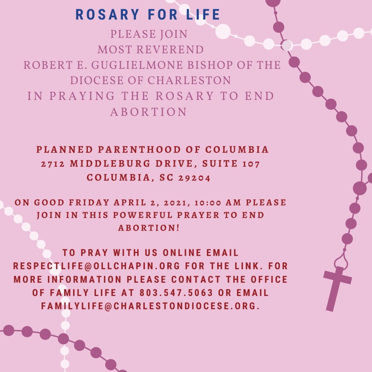 Good Friday Rosary for Life - South Carolina Catholic